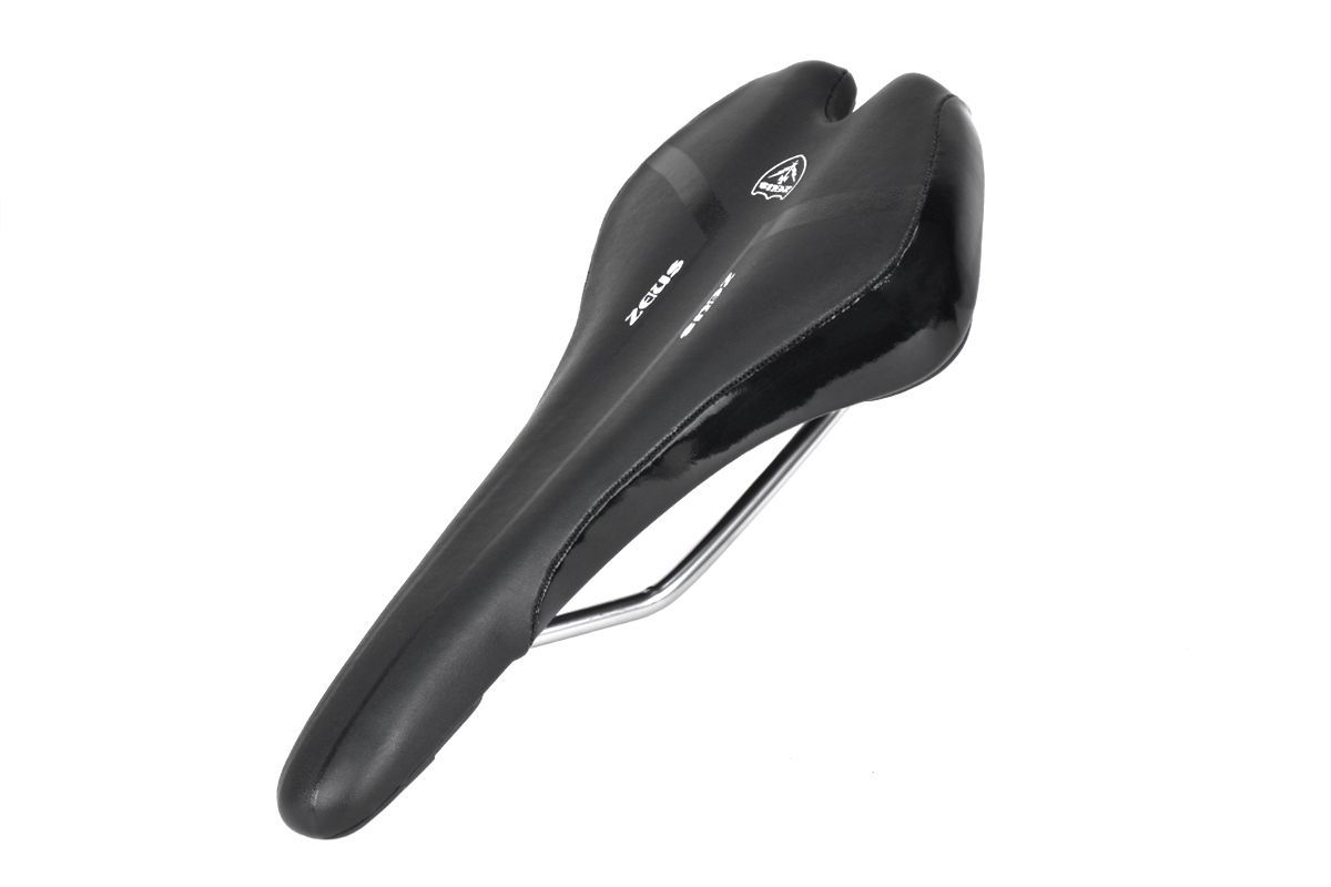 Седло ZEUS Z-1010 MTB Sport 280x143mmmm,рельсы сталь,анатомическое,черный\белый,295гр